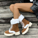 Large-Size Autumn And Winter Hair To Keep Warm Thick Bottom Boots Comfortable Round Head With Snow Boots Woman HZ0115