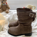 Vintage Boots Cowboy Boots Women's Shoes 2025 New Autumn And Winter Single Boots Pile Boots Boots Small Short Boots Martin Boots HZ0115