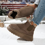 Add Velvet Round Head Jacket Cotton Boots 2025 Autumn And Winter New Large-Size Thick Snow Boots Women's Leisure HZ0115