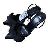 ZAJ 2025 Summer New Women's Shoes Heel Bow Decorated High Heel Shoes Behind The White Fairy Sandals HZ0115