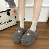 Thick Bottom Plus Velvet Head Wool Cotton Shoes Women 2025 Winter New Lamb Velvet Outside To Keep Warm Velocese Cotton Slippers HZ0115