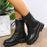 Large-Size Autumn And Winter New Korean Version Of The Martin Boots Women Round Thick-Bottomed Fashion Boots British Fan Boots Women HZ0115