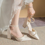 Temperament Famous High Heeled Shoes Head Coarse Heel Sandals Women 2025 Summer New Word With Hollow Single Shoes HZ0115