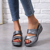 Large-Size Slopes And Cold Slippers Women's Summer New Squint Fish Mouth Thick Bottom Wearing Slippers HZ0115