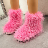 New Hairy Boots Winter Warm Plus Velvet Boots Fashion Casual Snow Boots Women HZ0115