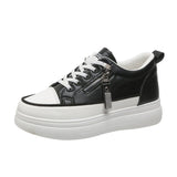 2025 Spring And Summer New Small 100 Shoes Fashion Zipper Thick Bottom Tie Lady Casual Sneakers HZ0115