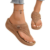 Large-Size Women's Shoes Casual Women's Slippers 2025 New Flat Bottoms Toe Slope And Comfortable Solid Sandals Women HZ0115