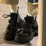 Korean Version Of The Thick Background To Increase The High Martin Boots Women 2025 Spring And Autumn Locomotive Belt Buckle Hottie Short Boots Fashion Boots HZ0115