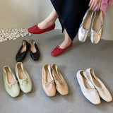 2025 New Fashion Bows Light-Slip Flat Shoes Wedding Shoes Ballet Spring And Autumn Shoes HZ0115