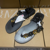 ZA2025 New Beautiful Jacket Sandals Women's Shoes Net Red The Same Grape Metal Buckle Silver Pin Roman Shoes HZ0115