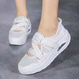 2025 Summer New Breathable Hot Air Cushion Women's Single Shoes Thick-Soled Air Cushion Women's Casual Shoes Magic Sticker HZ0115