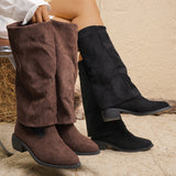 Coarse And Cowboy Boots 2025 New Autumn And Winter Large-Size High-Tube Trouser Boots HZ0115