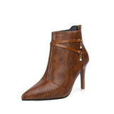 Fine And Fashion Boots Women's Ultra-High And Short Boots 2025 New Pointed Linge Leather Autumn And Winter Thin Velvet Women's Boots HZ0115