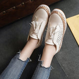 Wish New Women's Shoes 2025 Hollow Large Ticulating Esoleo Round Head Two-Color Splicing Suture Casual Single Shoe HZ0115