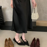 French Retro Velvet Face Tip Fine Heel Mary Jane Single Shoe Woman 2025 New Commuter Kitten Heels High Heels HZ0115