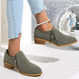 2025 Autumn And Winter British Sharp Short Boots Women Retro Side Zipper In The Leather Boots Size 43 Martin Boots HZ0115