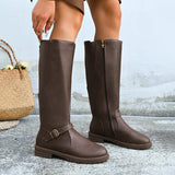 Special For Women's Leather Boots 2025 Spring And Autumn New Zipper Low-Heeling Boots Knight Boots High-Sleech Women's Boots HZ0115