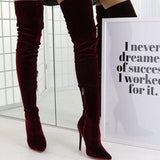 Women's Boots 2025 New Over Knee Boots Sharp Head High And Grind High-Heelled Boots HZ0115