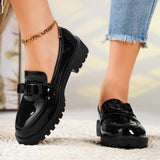 2025 New Patent Leather Bright Eso And Retro Lefu Shoes Large-Size Fashion Casual Single Shoes HZ0115