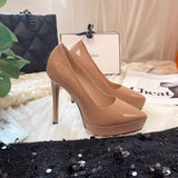 Spring And Autumn 12 Cm High Heel Waterproof Shoes Children's Patent Leather Women's Shoes 2025 New Spring And Autumn Single Shoes Women's Shoes HZ0115