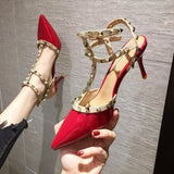 Rival High Heels Bare Female Fine Heel Spring And Autumn New Pointed Net Red Back Empty Single Shoes HZ0115