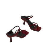 2025 Summer New French Temperament And A Word Wearing Fairy White Commuting High-Slip Slippers Woman HZ0115