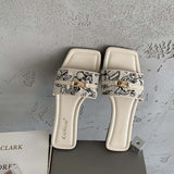 1938-18~ƽ-Bottom French Small Fragrant Wind Side Toe Cool Slippers Women's Shoes Wear 2025 Summer New HZ0115