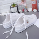 Canvas Shoes New Women's Spring Small White Shoes Flat Shoes Lazy Shoes One Foot Pedal Half A Tot HZ0115