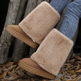 Snow Boots Women's Winter New Small Cake Thick-Sed Haired Boots In The Barrel Plus Velvet Warm Cotton Shoes Trend HZ0115
