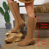 Temperament Knight Boots Women's High Boots 2025 Autumn And Winter With Coarse And Knee New Boots HZ0115