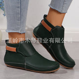 2025 Autumn And Winter Women's Shoes Fashion Code 43 Four Seasons Magic Stick Flat Bottom Short Boots Large Size Martin Boots HZ0115