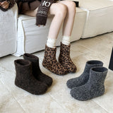 8566 ~ Increase In Height ~ French Boken Wool Boots Women's Boots New Cotton Boots In Autumn And Winter 2025 HZ0115