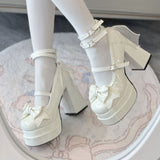 Cute Girl Leather Shoes Waterproof Lolita Shoes 2025 New Lorita Shoes Sweet Princess High Heels HZ0115