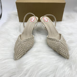 ZA Home 2025 New Pointed High Heels Coarse French Small Design Hollow Weaving Temperament Buntret HZ0115