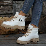 2025 New Autumn And Winter Ladies Keep Warm Martin Boots Plus Velvet Thick And Thick-Bottomed Short Boots Shoes HZ0115